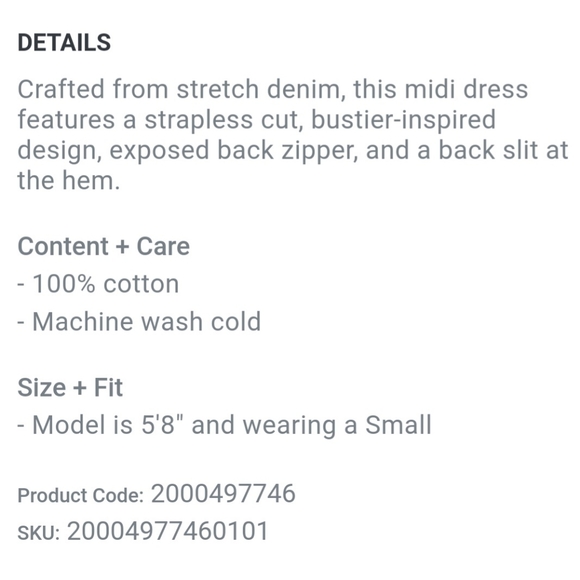 Denim Strapless Pencil Dress - Picture 6 of 6